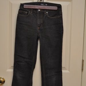Gray, Stiff High-Waisted Bootcut Jeans